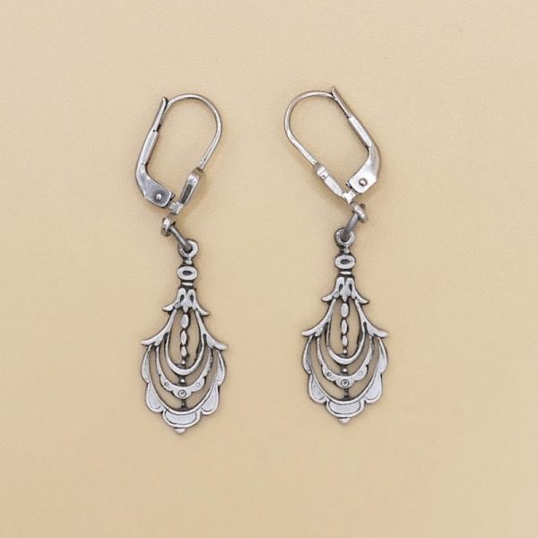 tropfen ohrhänger dunkles silber vintage 2