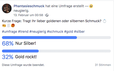 Ergebnis einer kleinen Umfrage unter unseren Facebook-Fans Ergebnis einer kleinen Umfrage unter unseren Facebook-Fans